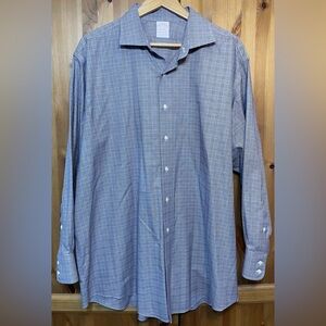 Brooks Brothers Madison Fit Non Iron Stretch Button Up Dress Shirt Mens 17.5-34